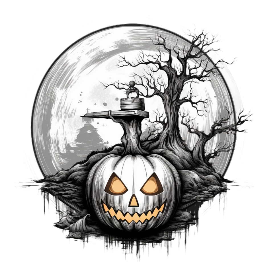 halloween illustration element, ai genererad png