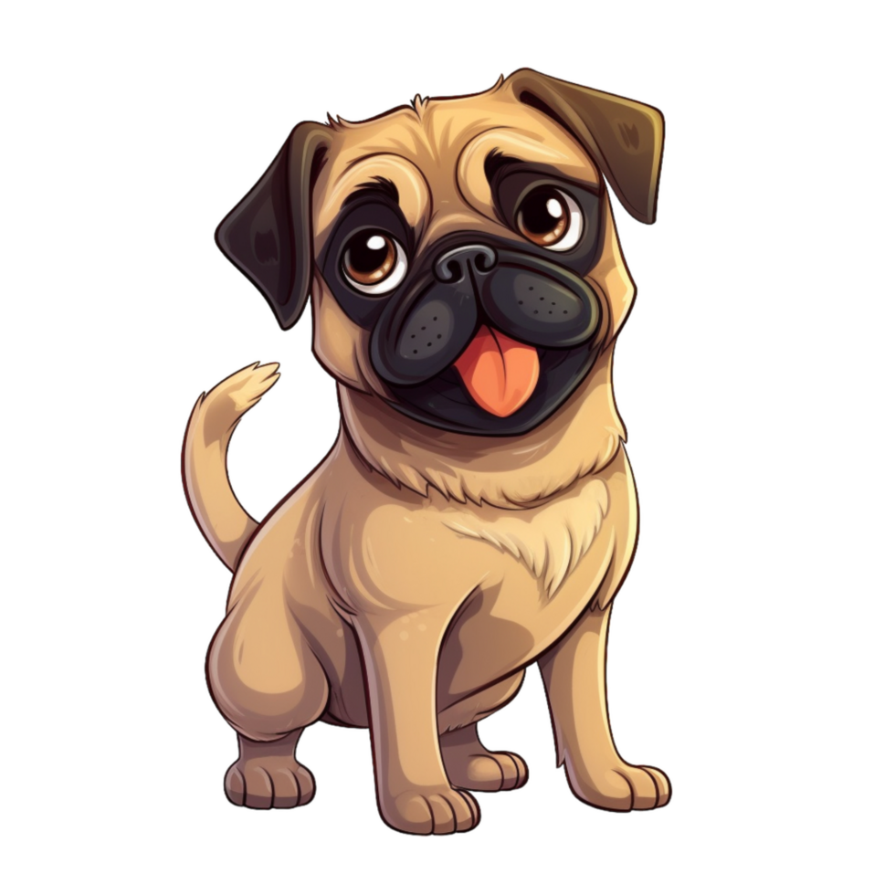 pug clipart, ai gerado png