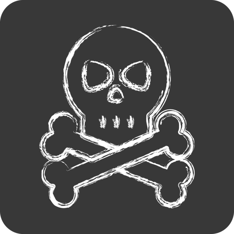 Icon Skull. suitable for Halloween symbol. chalk Style. simple design editable. design template vector