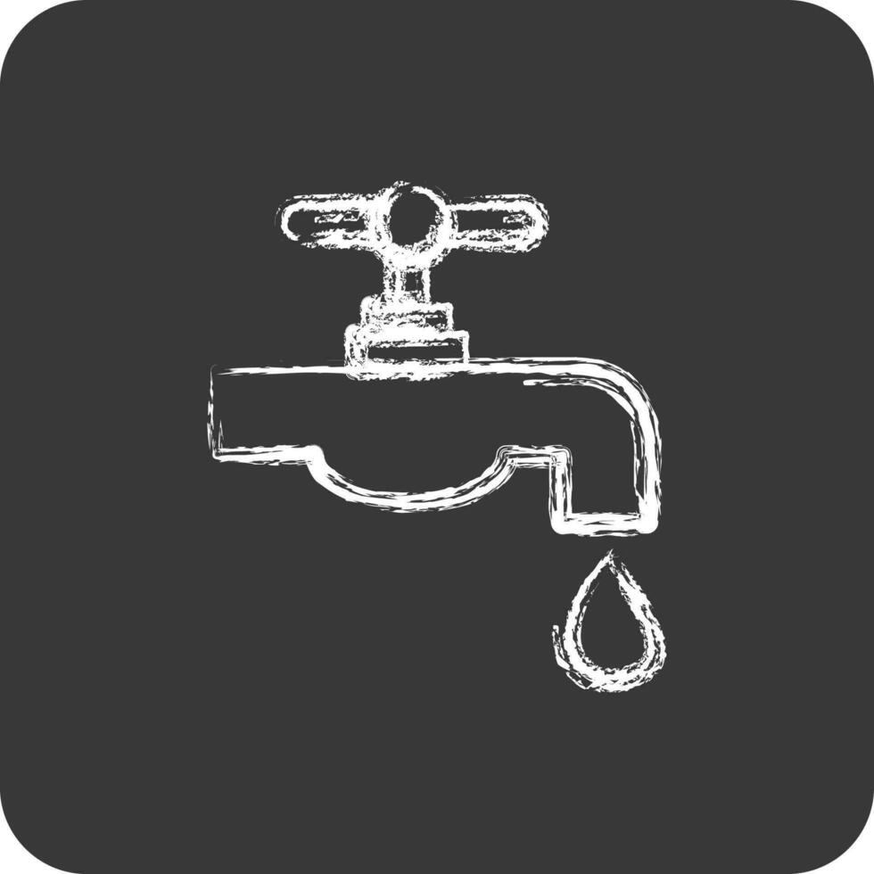Icon Water Resource. suitable for Ecology symbol. chalk Style. simple design editable. design template vector