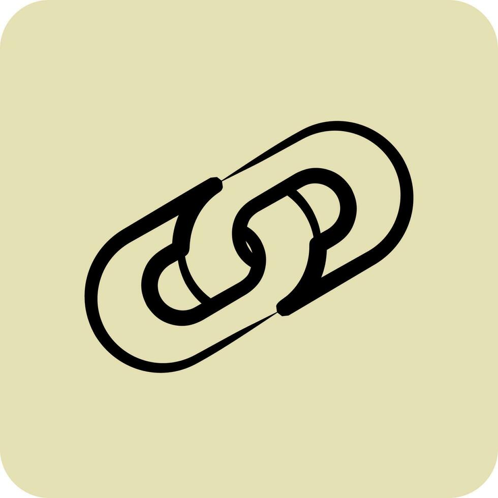 Icon Chain Link. suitable for Security symbol. hand drawn style. simple design editable. design template vector