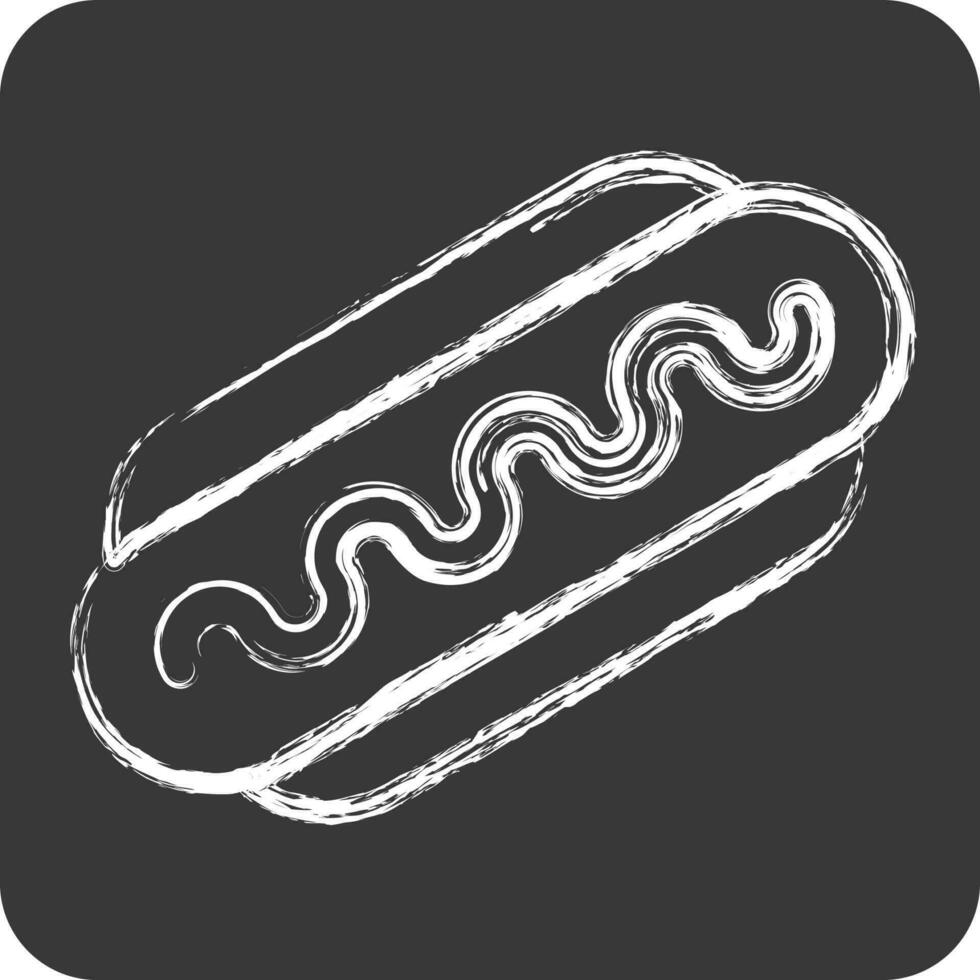 Icon Bratwurst. suitable for education symbol. chalk Style. simple design editable. design template vector