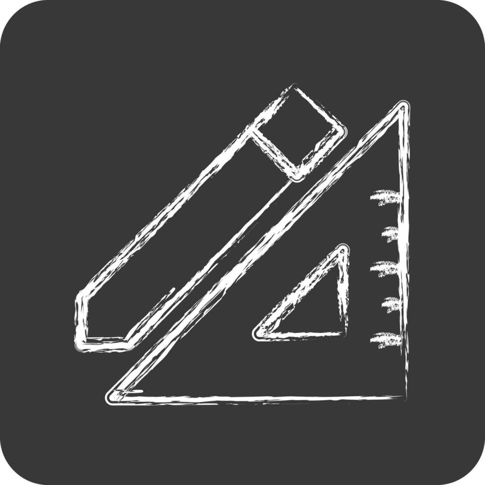 Icon Pencil and Ruler. suitable for building symbol. chalk Style. simple design editable. design template vector