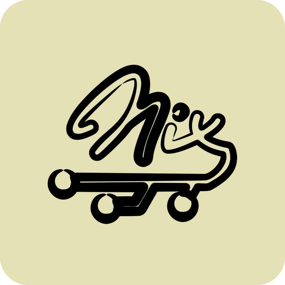 Icon Electronic Signature. suitable for education symbol. hand drawn style. simple design editable vector