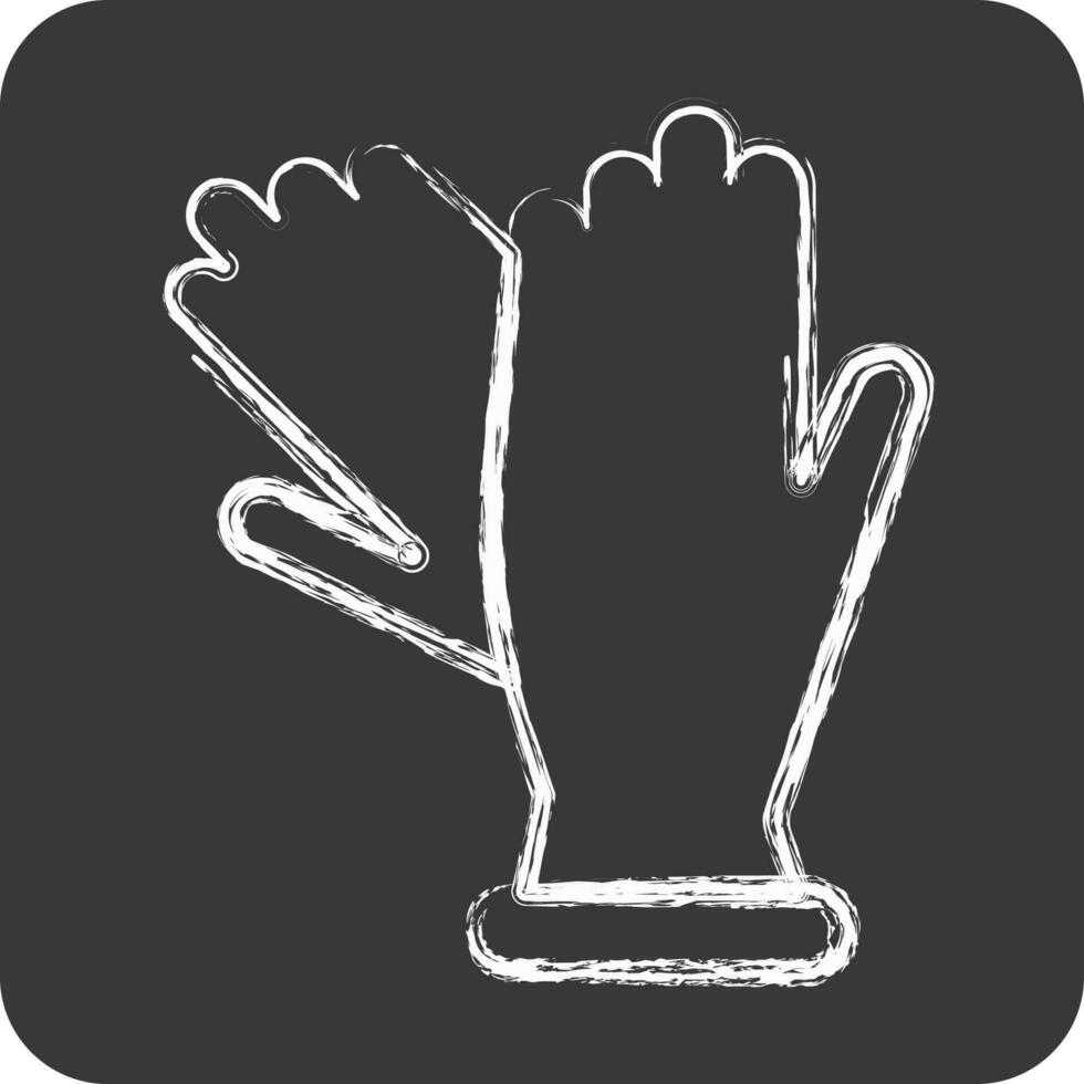 Icon Gloves. suitable for Kids symbol. chalk Style. simple design editable. design template vector