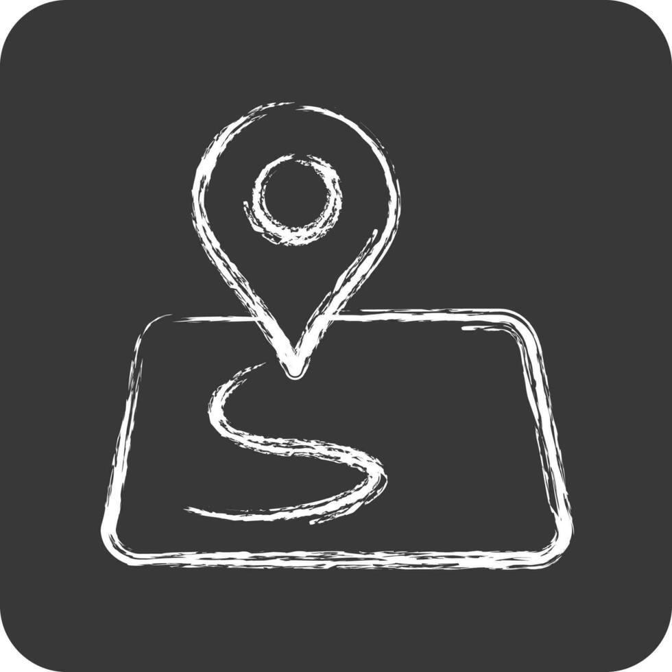 Icon Orienteering. suitable for education symbol. chalk Style. simple design editable. design template vector