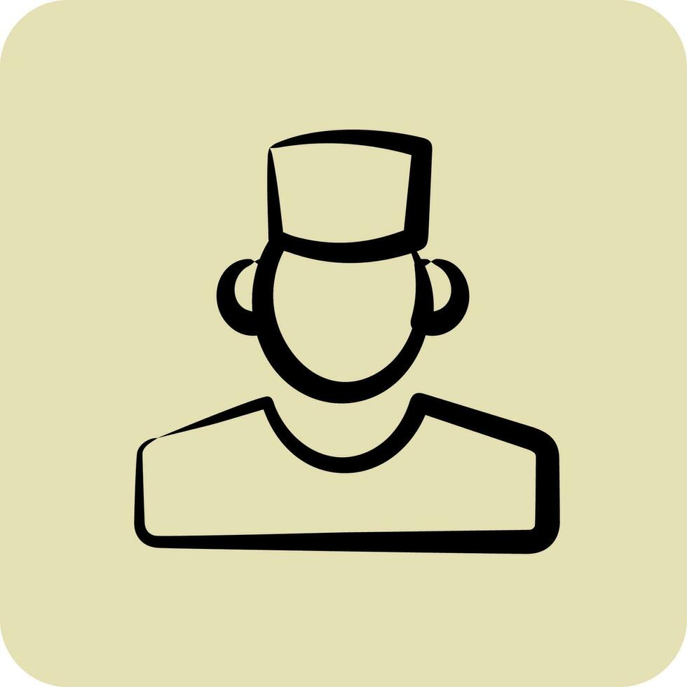 Icon Dentist. suitable for medicine symbol. hand drawn style. simple design editable. design template vector