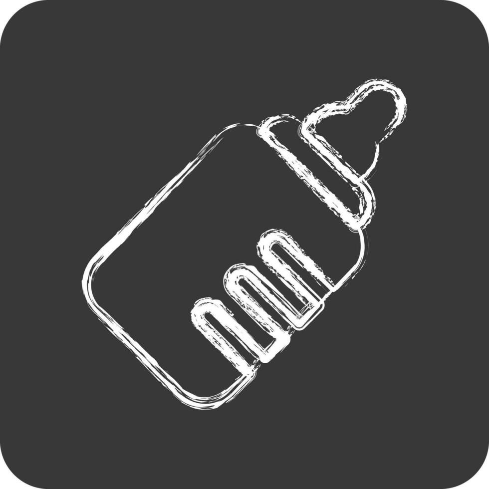 Icon Baby Bottle. suitable for Kids symbol. chalk Style. simple design editable. design template vector