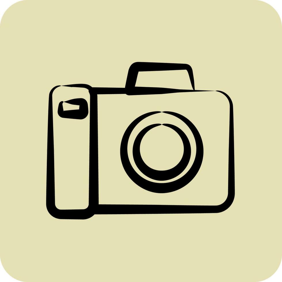 Icon Photography. suitable for education symbol. hand drawn style. simple design editable. design template vector