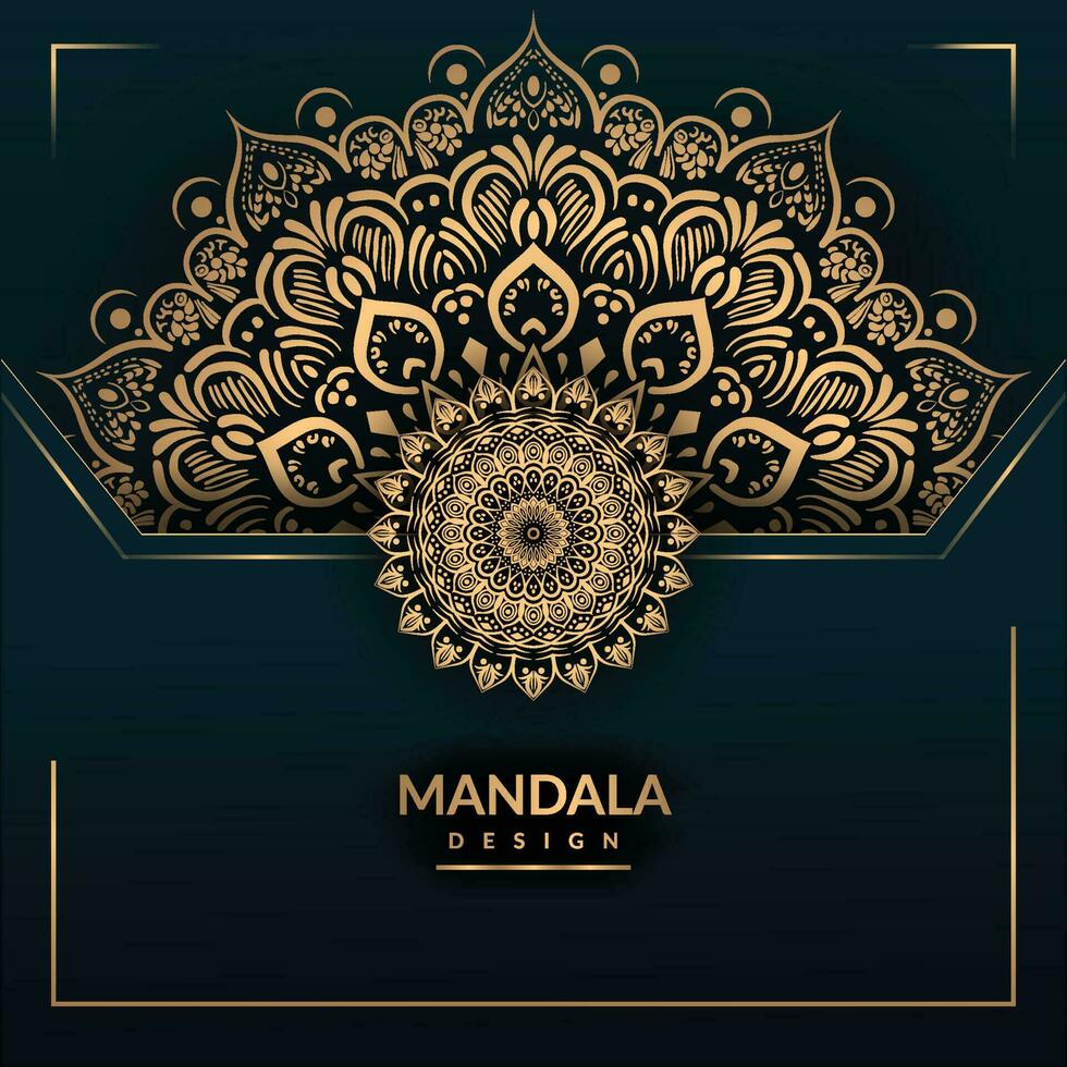 Vector golden luxury mandala design template