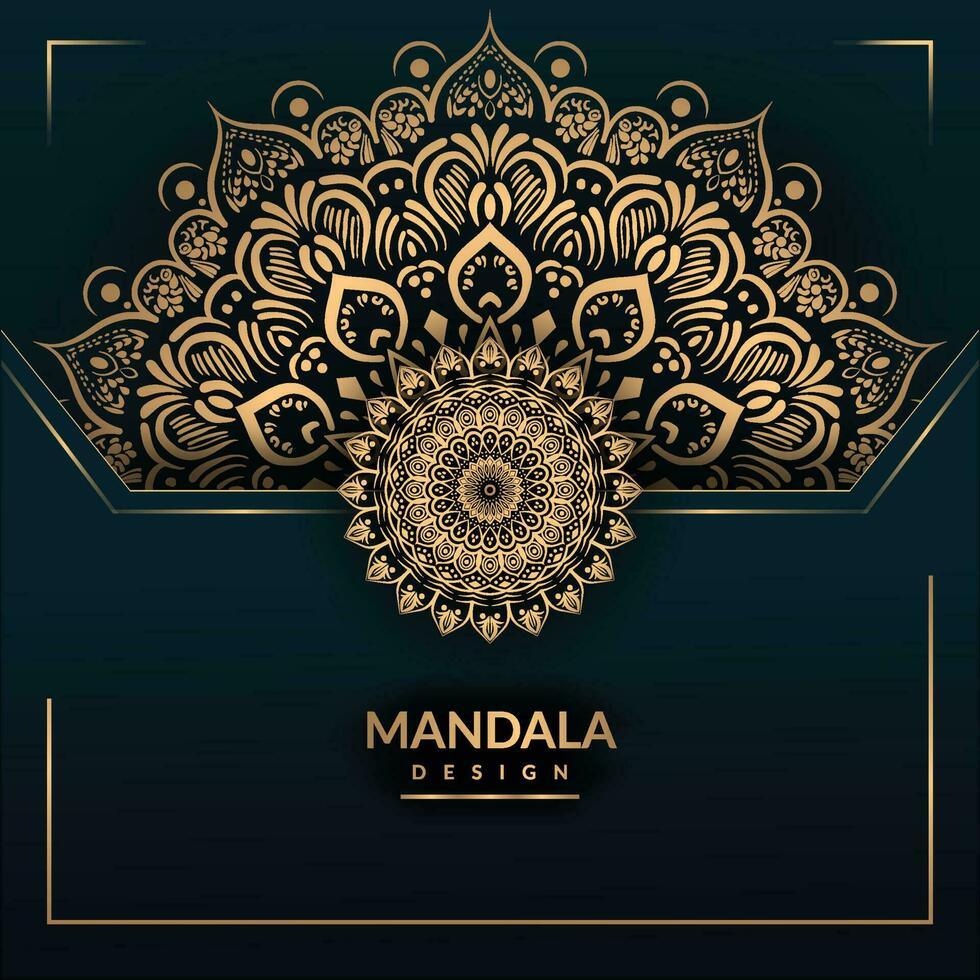 vector dorado lujo mandala diseño modelo