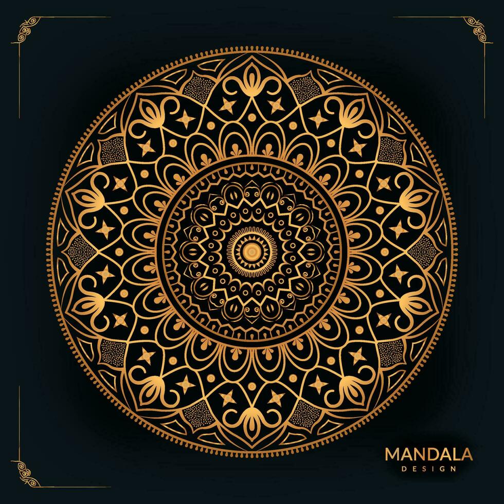 Vector luxury ornamental mandala in gold color design template