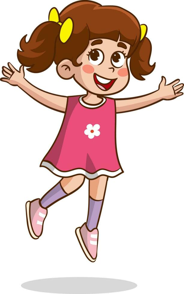 cute little kid jump and feel happy 7846355 Vector Art at Vecteezy