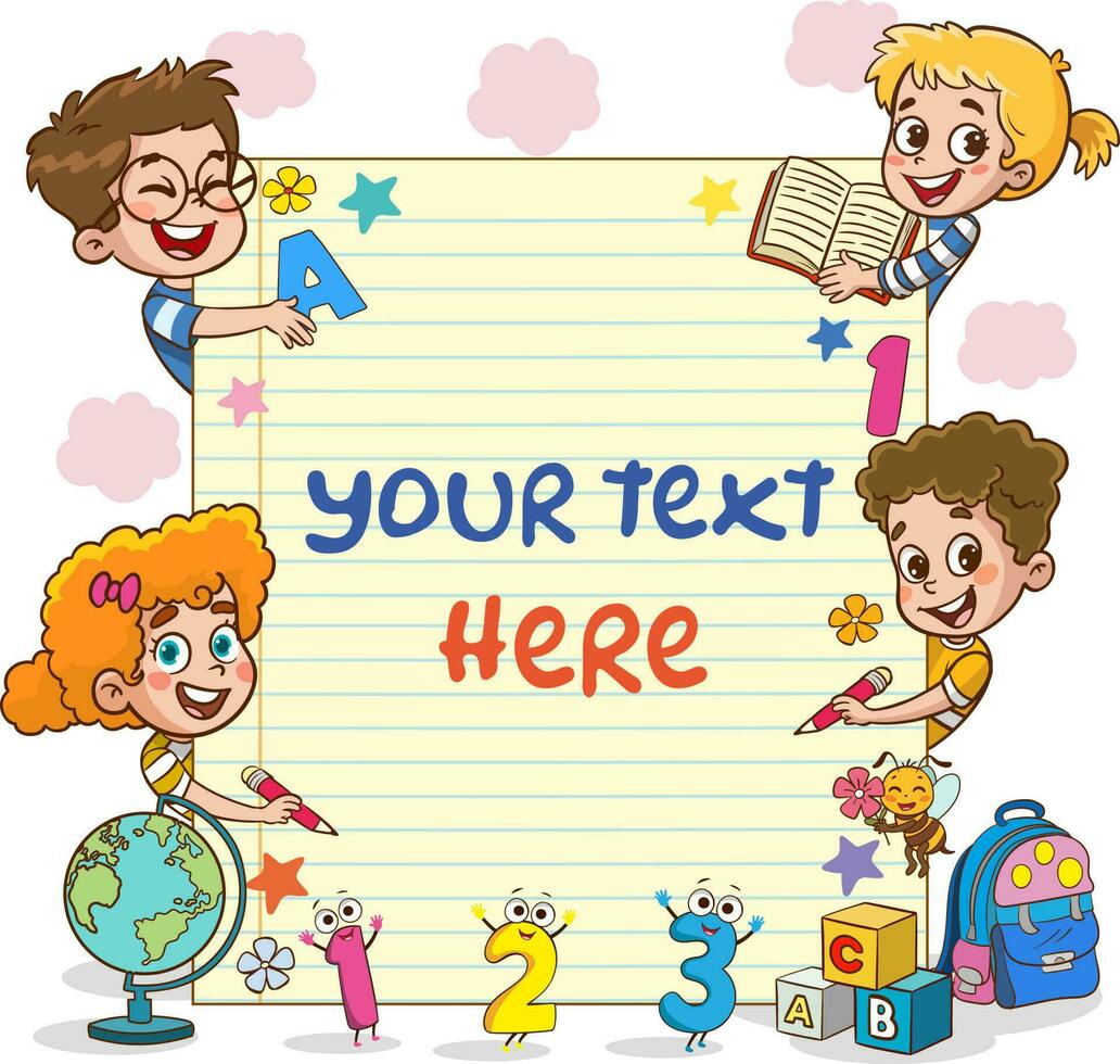 Blank Note Paper For Children Education vector