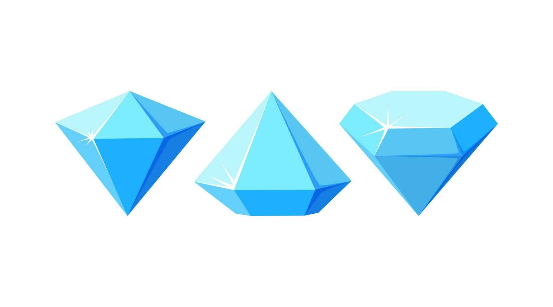 brillante cristales íconos aislado en blanco antecedentes. diamante hielo cristales vector ilustración