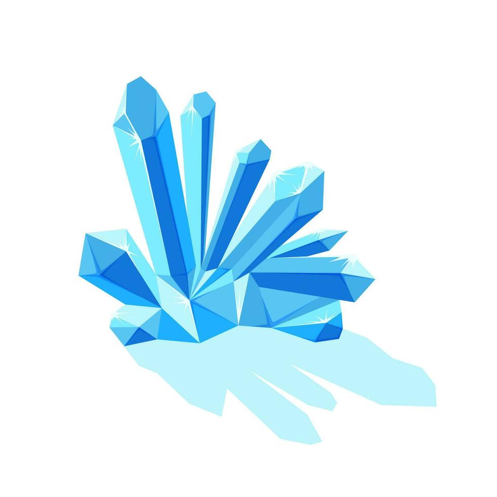 hielo cristales con sombra. cristal druso hecho de hielo. vector ilustración en dibujos animados estilo para juego diseño