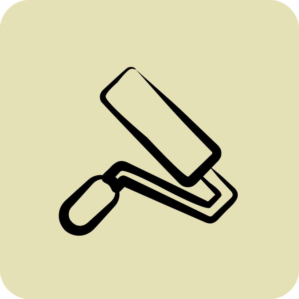 Icon Paint Roller. suitable for building symbol. hand drawn style. simple design editable. design template vector