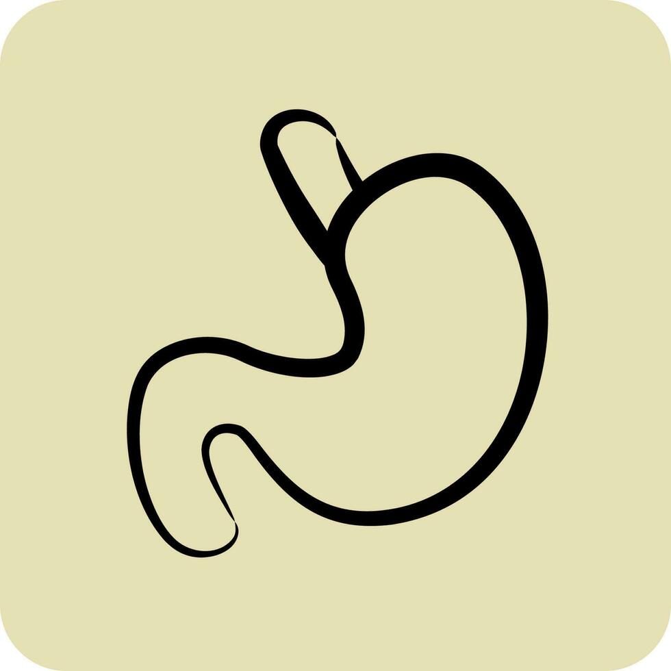 Icon Stomach. suitable for education symbol. hand drawn style. simple design editable. design template vector