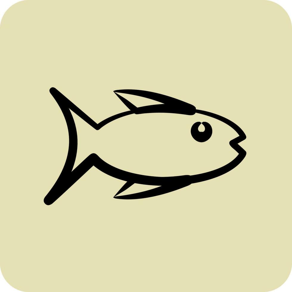 Icon Fishing. suitable for education symbol. hand drawn style. simple design editable. design template vector