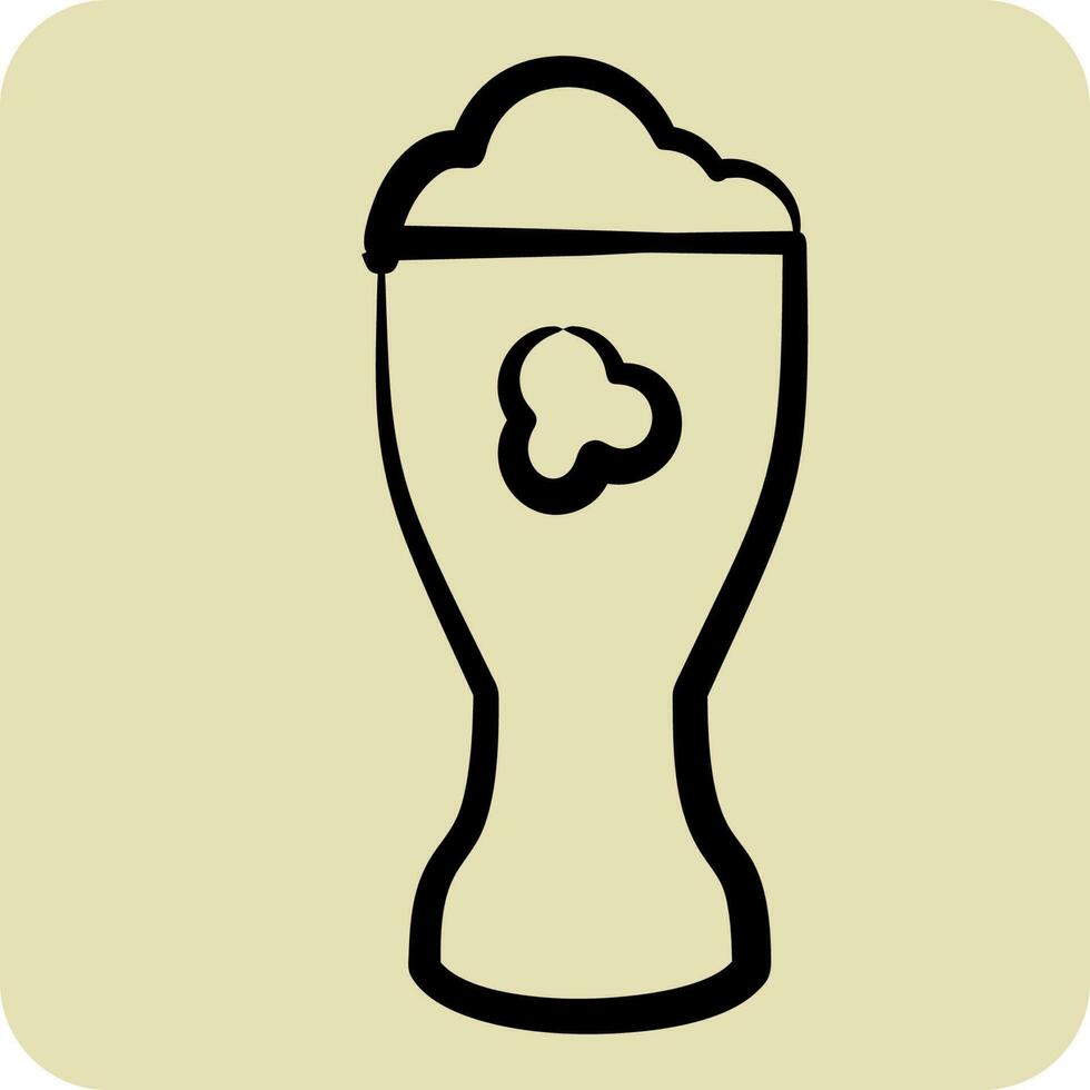 Icon Beer. suitable for education symbol. hand drawn style. simple design editable. design template vector