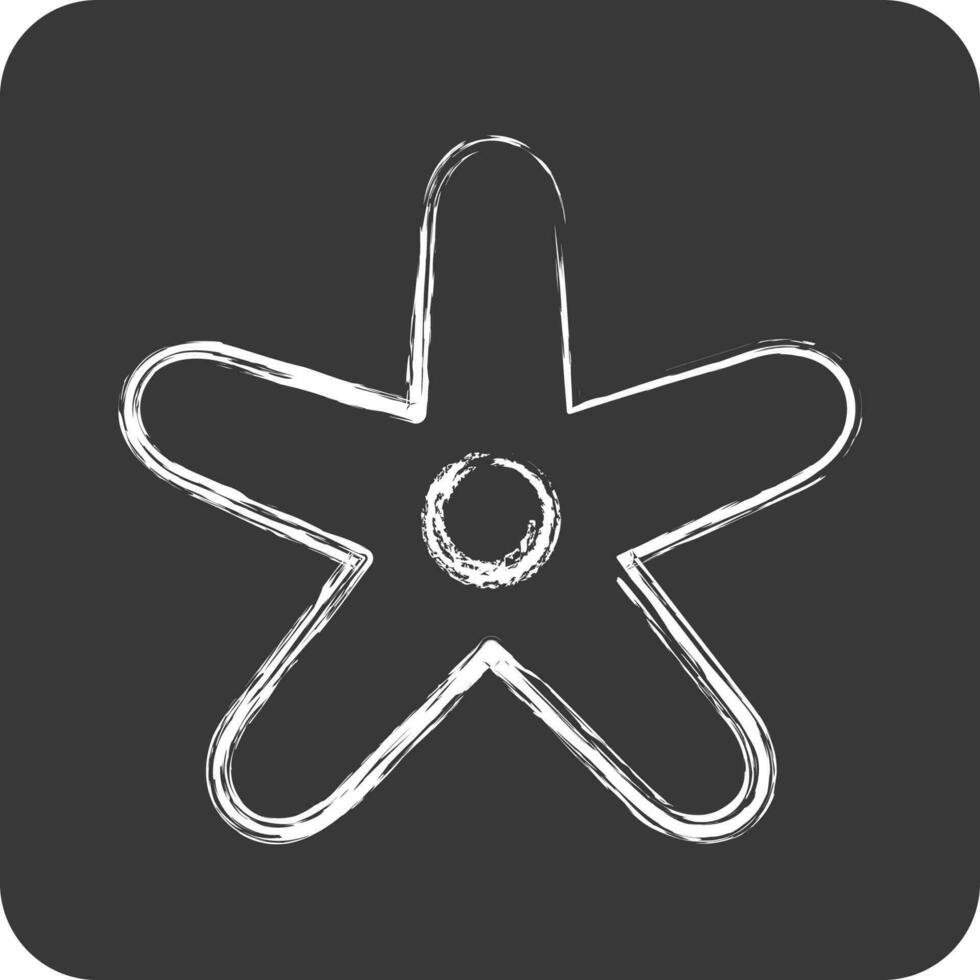 Icon Starfish. suitable for seafood symbol. chalk Style. simple design editable. design template vector