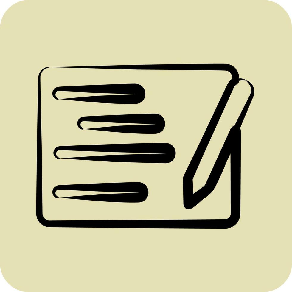 Icon Writing. suitable for education symbol. hand drawn style. simple design editable. design template vector