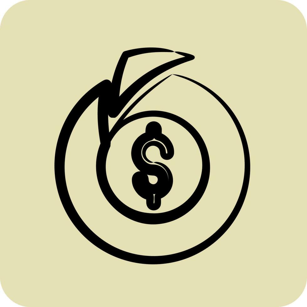 Icon Basic Income. suitable for education symbol. hand drawn style. simple design editable vector