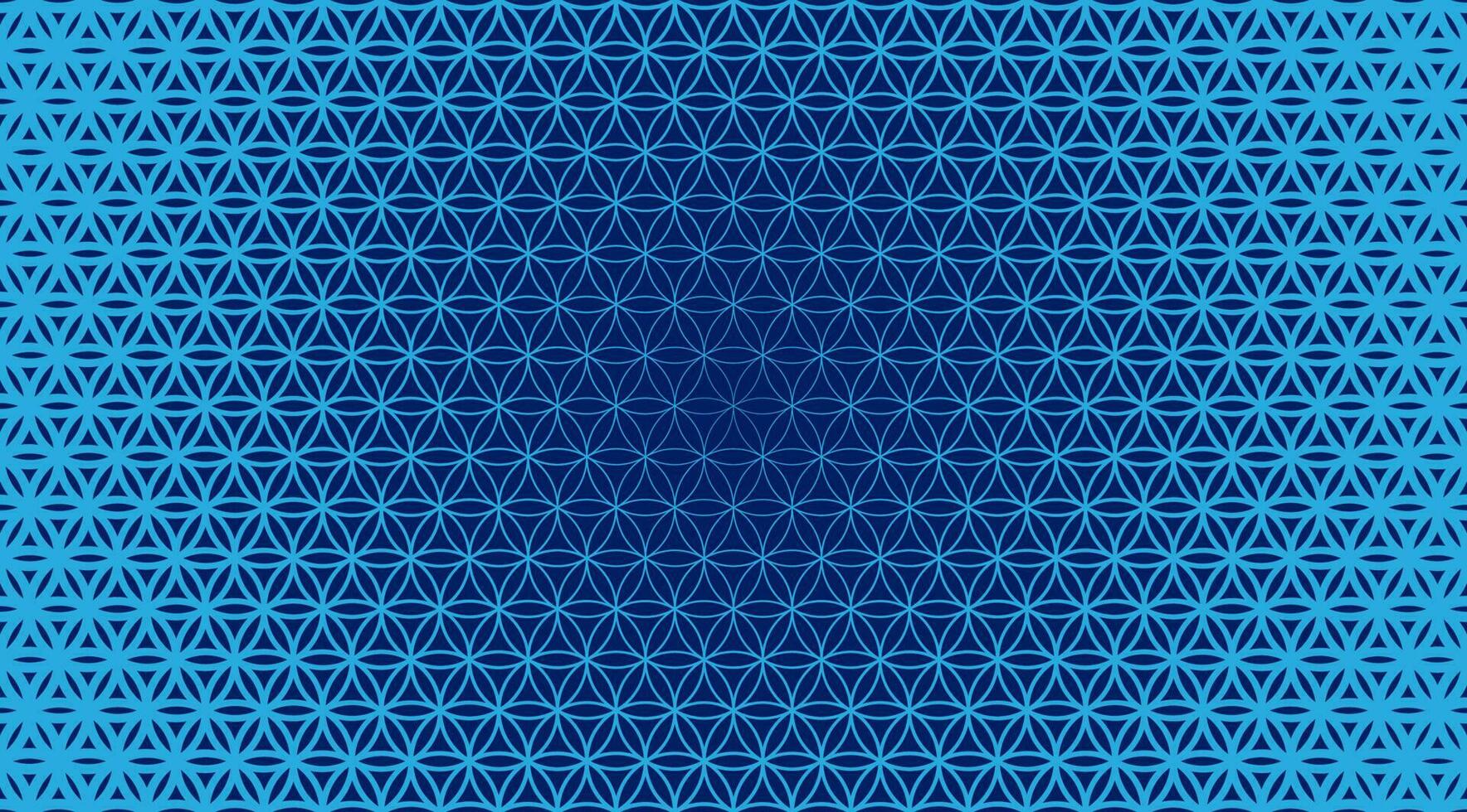 Repeating texture with sacred geometry, flower of life and gradient. Vector blue seamless pattern for background, wallpaper, textile, fabric, wrapping paper, web site backdrop