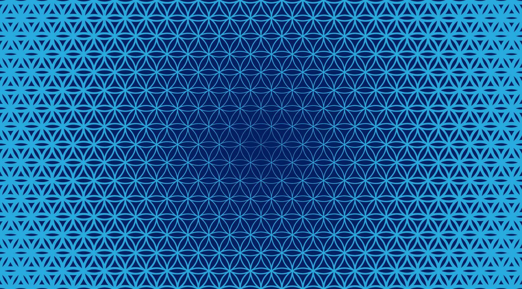 Repeating texture with sacred geometry, flower of life and gradient. Vector blue seamless pattern for background, wallpaper, textile, fabric, wrapping paper, web site backdrop