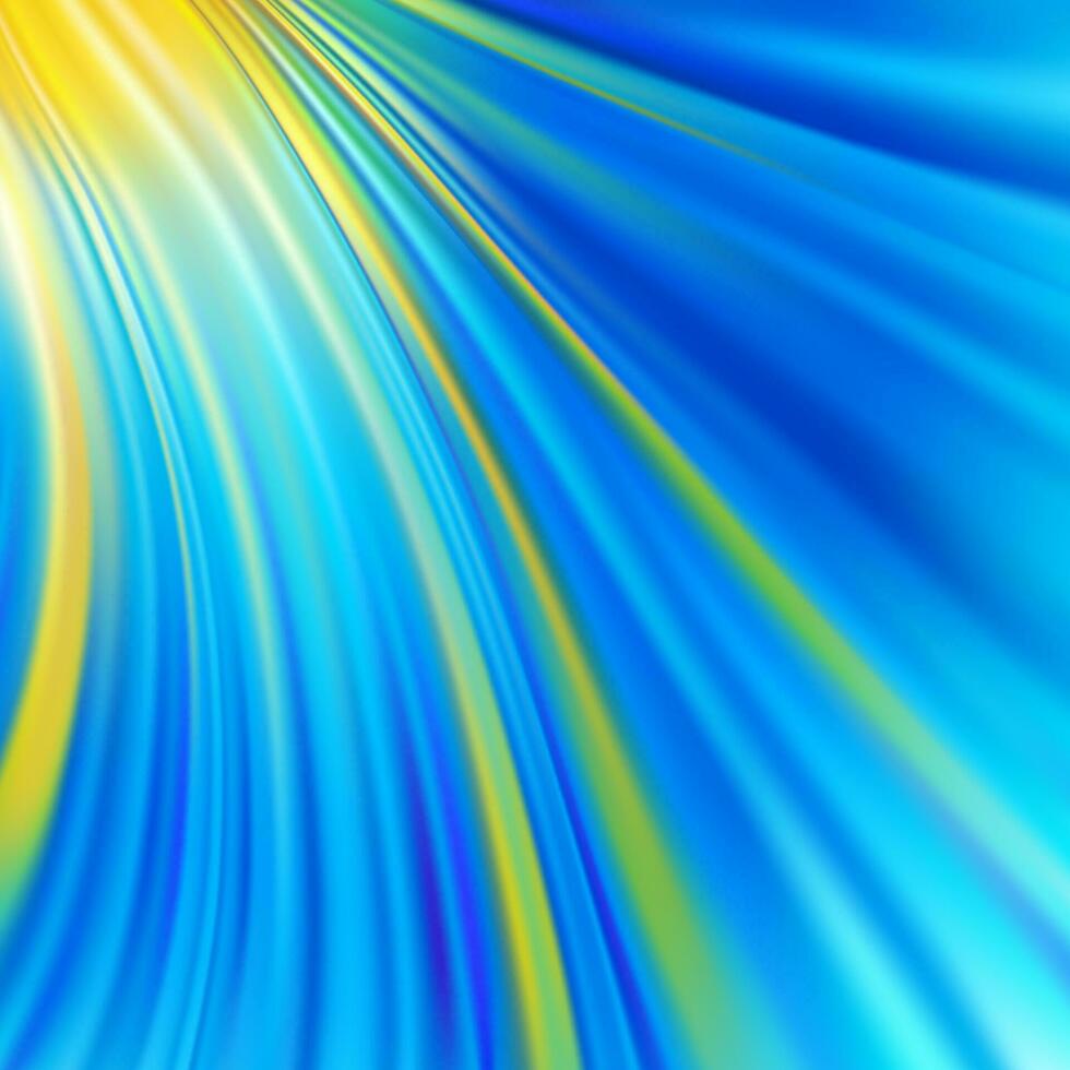 Abstract vector template with bright blue, gold stripes. Flower petal. Colorful square background. Glowing gradient wallpaper.