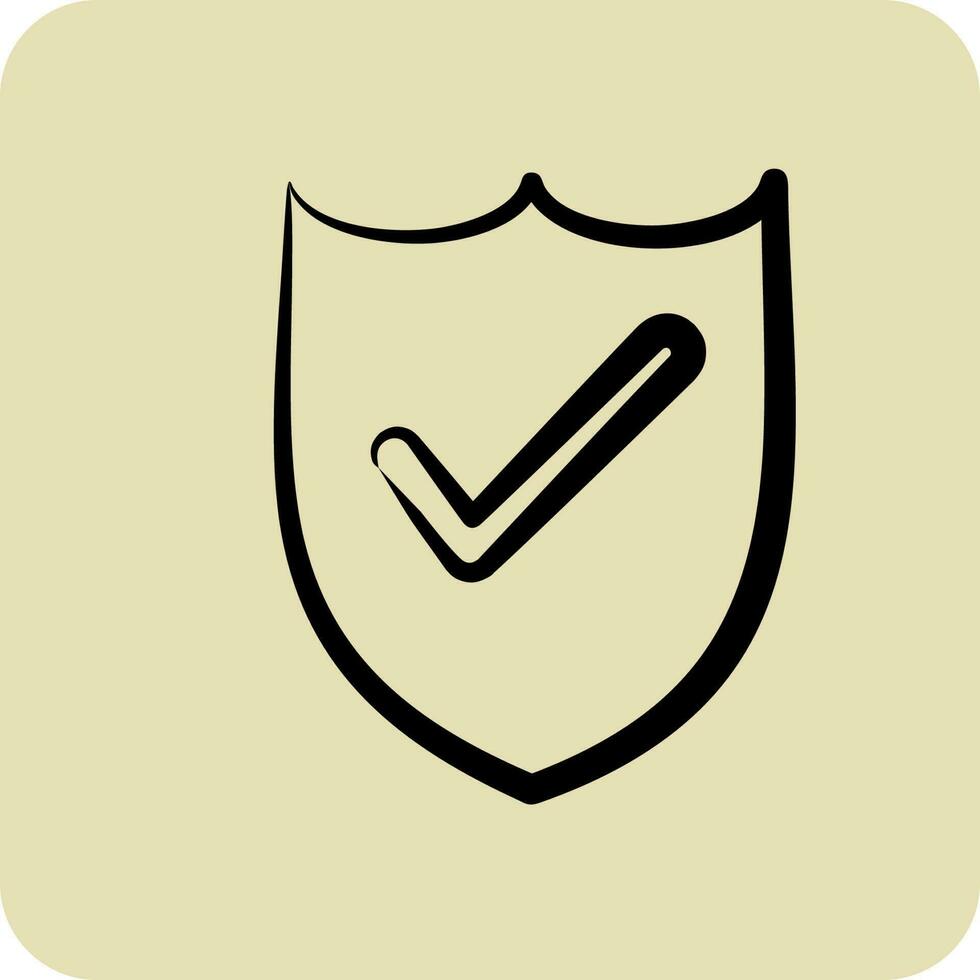 Icon Defense. suitable for Security symbol. hand drawn style. simple design editable. design template vector
