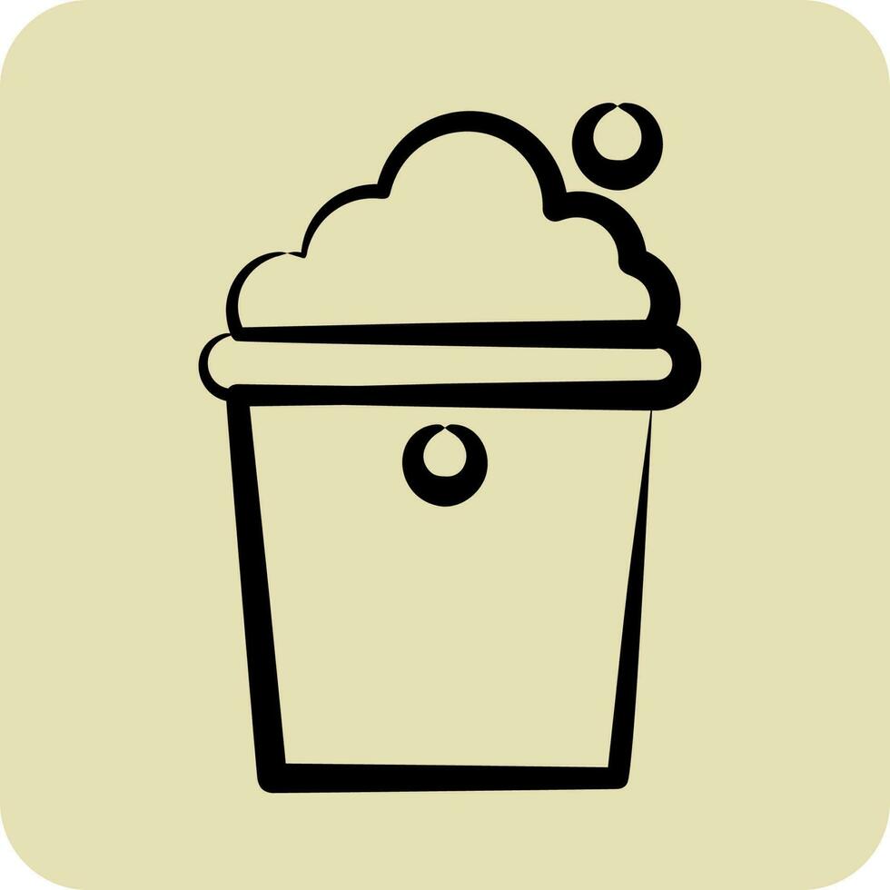 Icon Bucket. suitable for Kids symbol. hand drawn style. simple design editable. design template vector