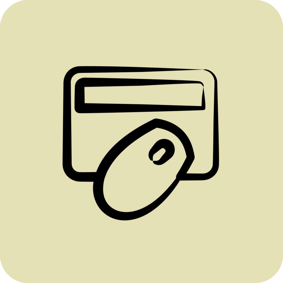 Icon Digital Banking. suitable for education symbol. hand drawn style. simple design editable vector