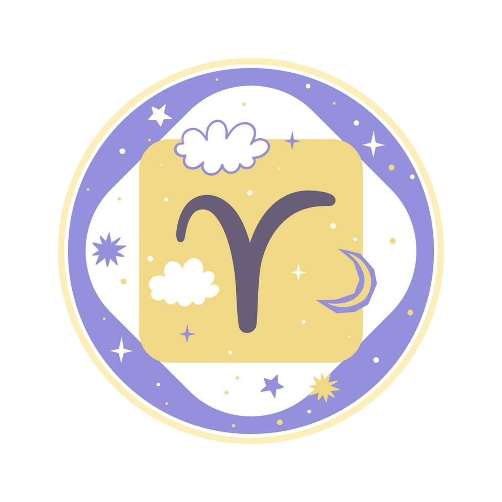 Horoscope element. Aries  zodiac sign. Vector graphics.