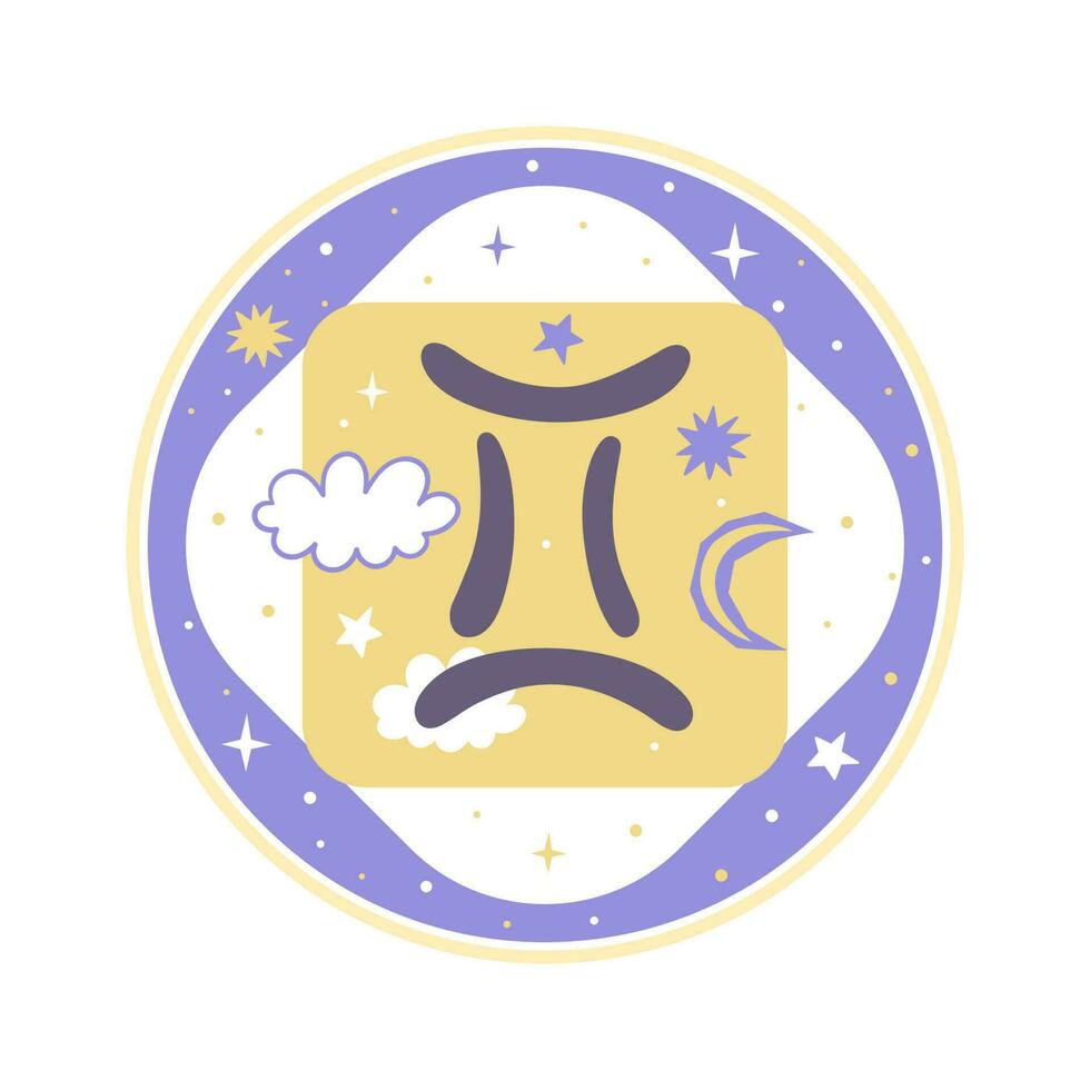 Horoscope element. Gemini  zodiac sign. Vector graphics.