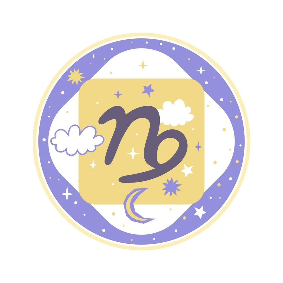 Horoscope element. Capricorn zodiac sign. Vector graphics.