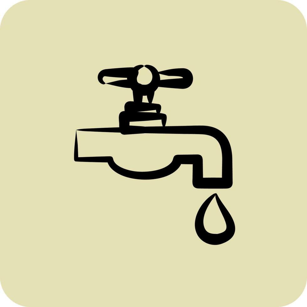 icono agua recurso. adecuado para ecología símbolo. mano dibujado estilo. sencillo diseño editable. diseño modelo vector