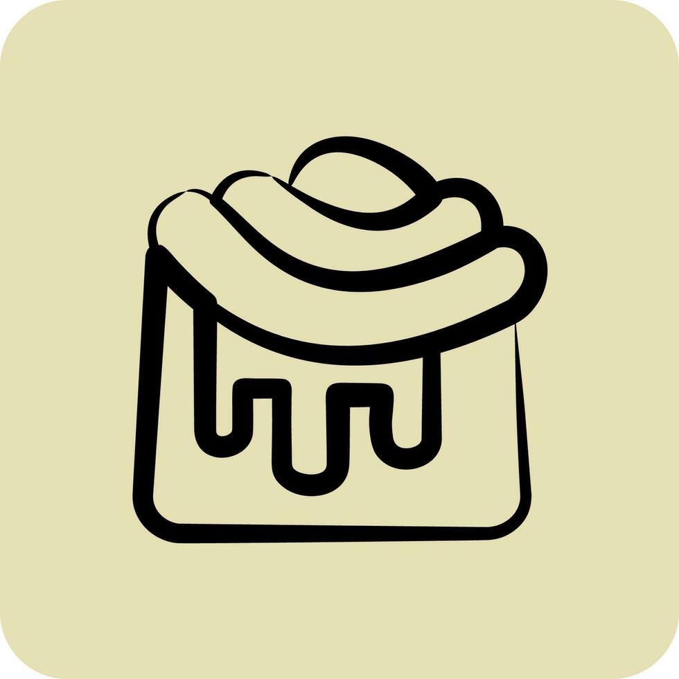 Icon Cinnamon Roll. suitable for Bakery symbol. hand drawn style. simple design editable. design template vector