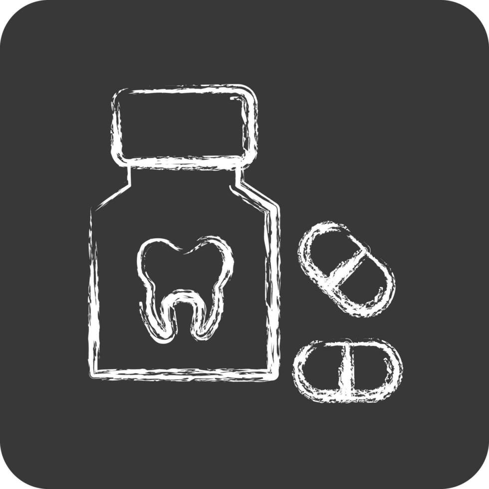 Icon Pills. suitable for medicine symbol. chalk Style. simple design editable. design template vector