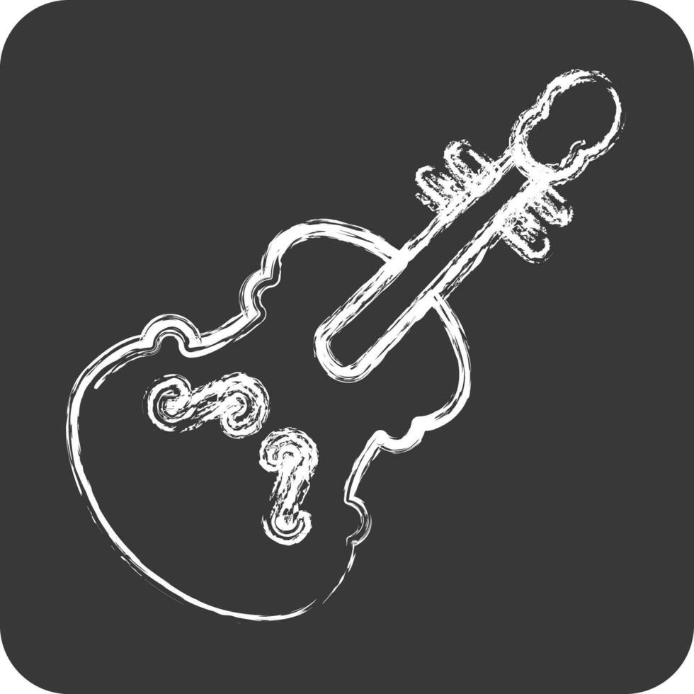 Icon Violin. suitable for education symbol. chalk Style. simple design editable. design template vector