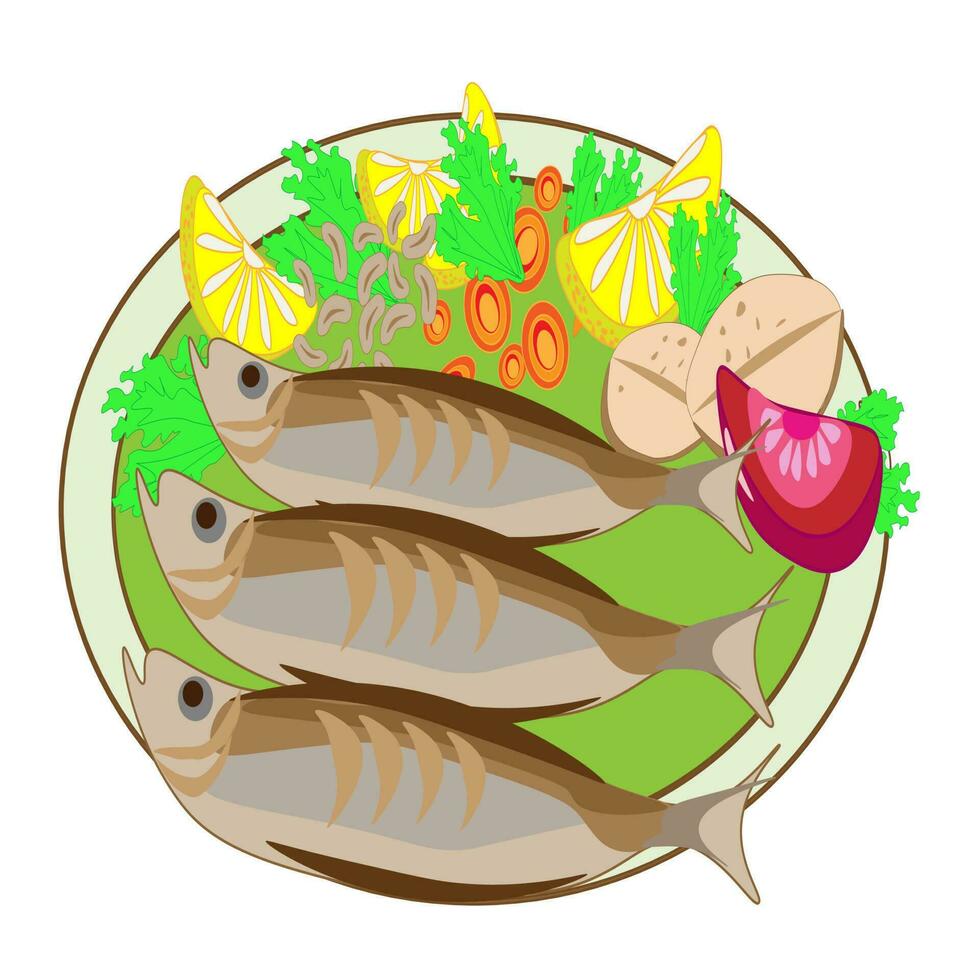 nacional cocina horneando menú platos desde vegetales y pescado restaurante cocina. un conjunto menú de delicioso platos de tradicional o nacional cocina en un plano dibujos animados dibujado a mano ilustración modelo. vector