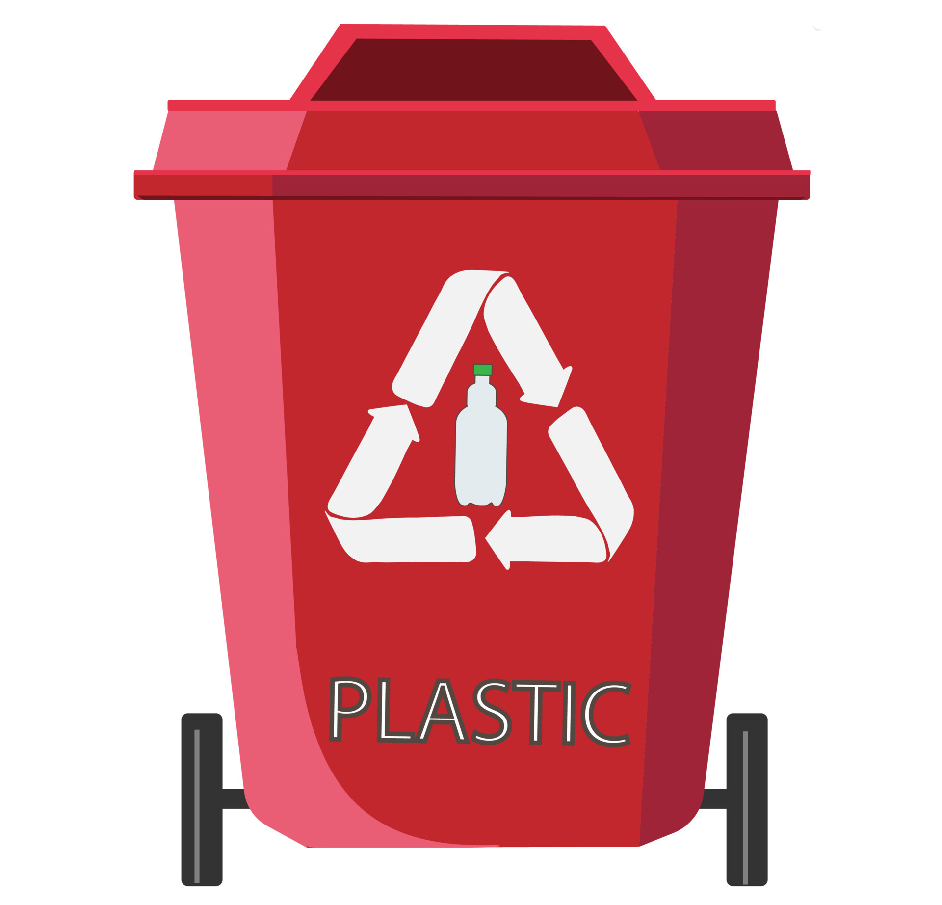 Waste recycling. Collection with types of recyclable Ecofriendly