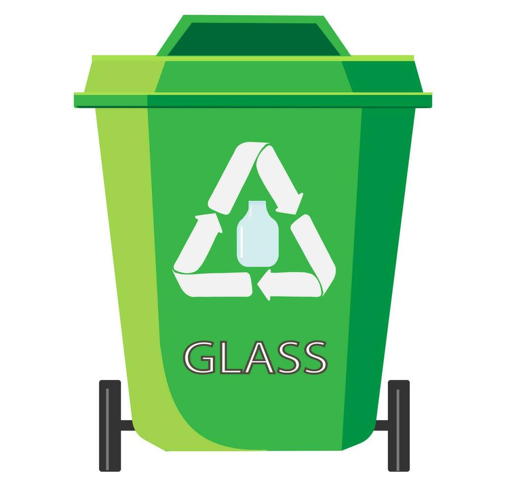 residuos reciclaje. colección con tipos de reciclable Respetuoso del medio ambiente ambiente vector ilustración.