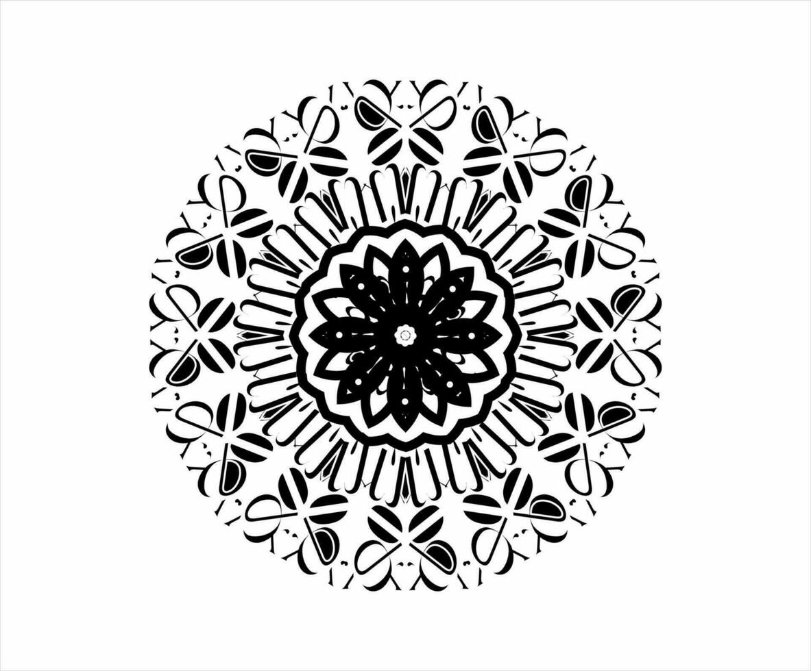 Mandala pattern black and white good mood. Mandala luxury abstract floral ornament vector