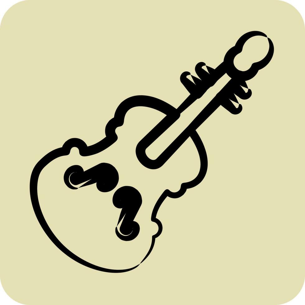 Icon Violin. suitable for education symbol. hand drawn style. simple design editable. design template vector