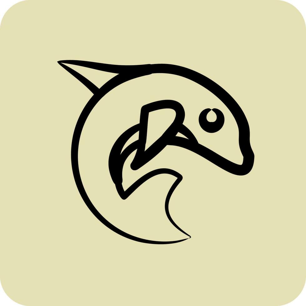 Icon Sea Life. suitable for Ecology symbol. hand drawn style. simple design editable. design template vector