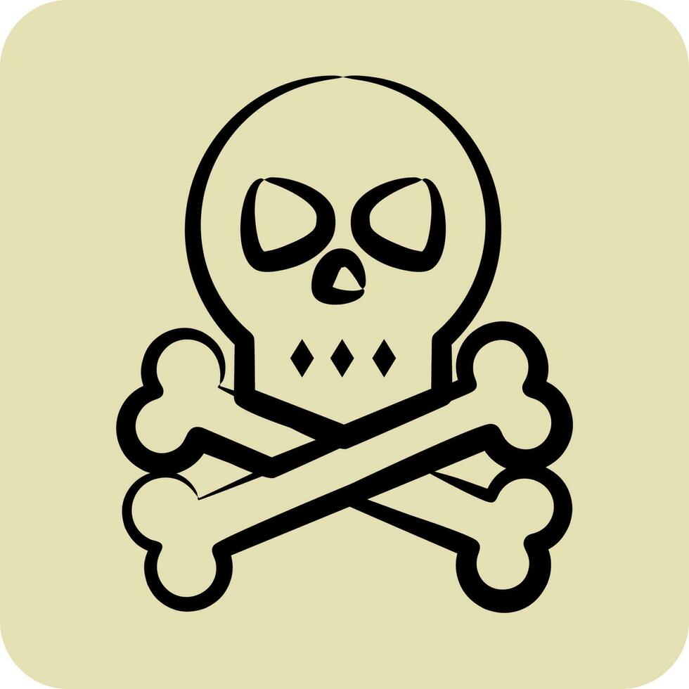 Icon Skull. suitable for Halloween symbol. hand drawn style. simple design editable. design template vector