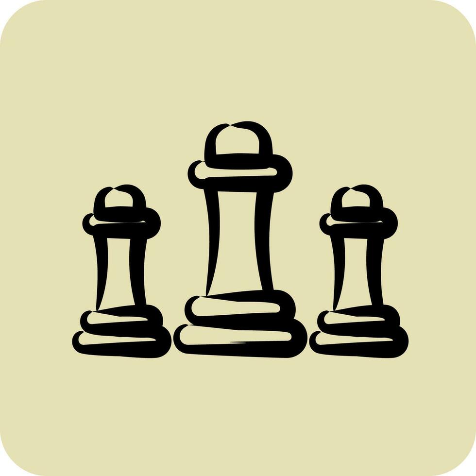 Icon Chess. suitable for education symbol. hand drawn style. simple design editable. design template vector