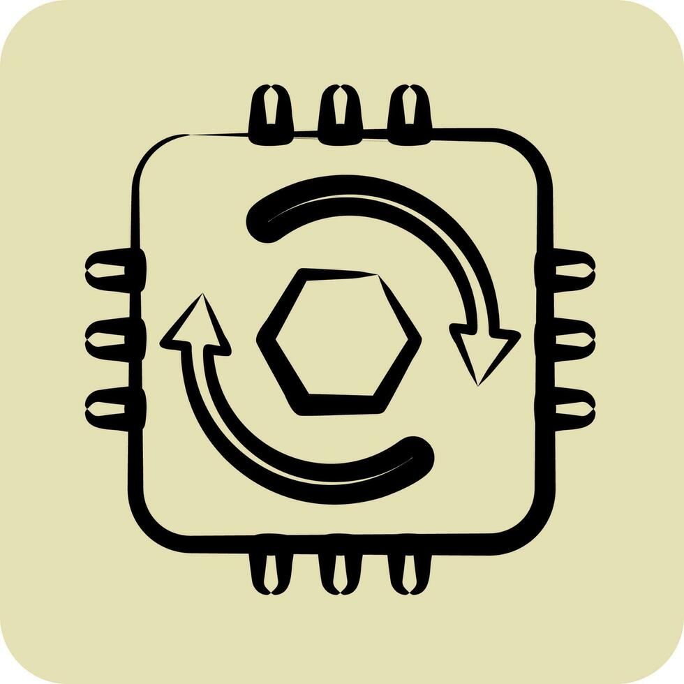 Icon Temporal Cycle Consistency. related to Machine Learning symbol. hand drawn style. simple design editable vector