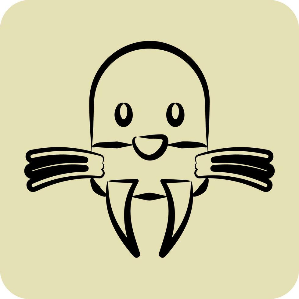 icono wairus relacionado a animal cabeza símbolo. glifo estilo. sencillo diseño editable. sencillo ilustración vector